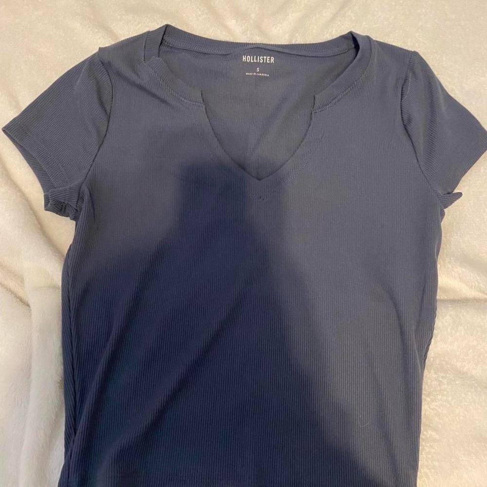 Hollister Blue Fitted Short Sleeve T-Shirt